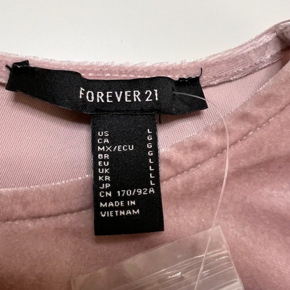 NWT FOREVER 21 Womens L Blush Pink Ruffle Hem 3/4 Sleeve Button Back Dress - Picture 5 of 12